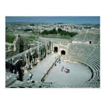 Roman amphitheatre with oval piazza behind, Jarash Post Card