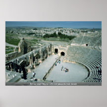 Roman amphitheatre with oval piazza behind, Jarash Poster