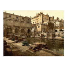 Roman Baths and Abbey, Bath, England classic Photo Postcards