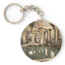 Roman Baths and Abbey, Circular Bath, Bath, Englan Key Chain