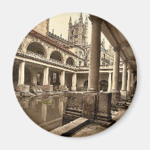 Roman Baths and Abbey, III, Bath, England classic Magnets