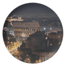 Roman Colosseum at night Party Plates