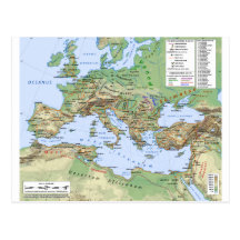 Roman Empire Map During Reign of Emperor Hadrian Postcard