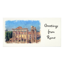 Roman forum ruins photo card