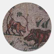 Roman Mosaic Round Sticker