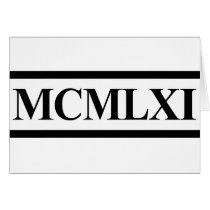 Roman Numerals 1961 50th Birthday cards