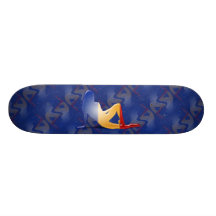 Romanian Girl Silhouette Flag Skate Deck