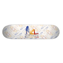 Romanian Girl Silhouette Flag Skateboard Decks