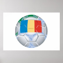 Romanian Soccer Ball Poster