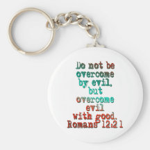 Romans 12:21 keychain