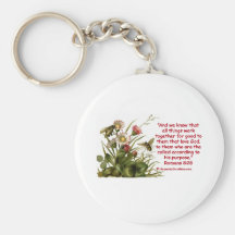 Romans 8:28 Bee Motif Keychains