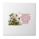 Romans 8:28 Bees Motif Ceramic Tile