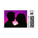 Romantic Beach Sunset Kiss postage
