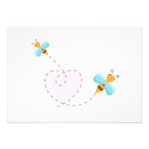 Romantic Bees in love Personalized Invitations