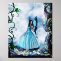 Romantic Blue Butterfly Fairy Poster posters