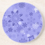 Romantic Blue Floral Pattern Coasters