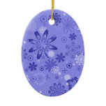 Romantic Blue Floral Pattern Ornaments