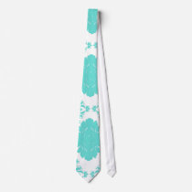 romantic blue on white elegant damask custom ties