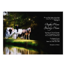 Romantic Carriage Horse Wedding Invitation