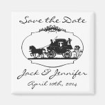 Romantic Carriage Silhouette - Save the Date Fridge Magnets