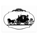 Romantic Carriage Sillhouette Post Card