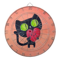 Romantic Cat hugging Red Cute Heart Dartboards