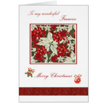 Romantic Christmas card for Fiancee - Poinsettias