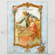 Romantic Couple French Vintage Style Personalised Flyer