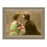 Romantic Couple - give me a kiss Post Cards