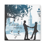 Romantic couple in love save the date announcement magnets