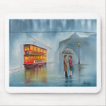 ROMANTIC COUPLE RAINY DAY UMBRELLA mousepads
