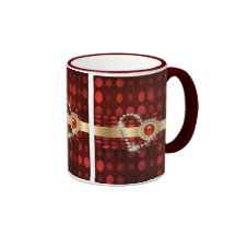 Romantic diamond heart coffee mug