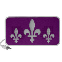 Romantic Fleur-de-lys On Purple - Music Speaker