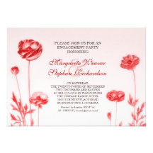romantic floral engagement party invitations