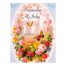 Romantic Garden Wedding Save the Date Post Cards