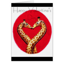 Romantic Giraffe's Greeting Card
