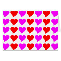 Romantic Girls Gifts : Pink & red Love Hearts Greeting Card