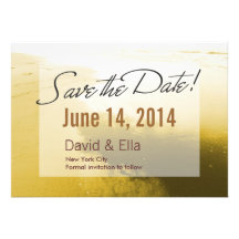 Romantic Golden Beach Save the Date Announcement