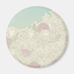 Romantic hand drawn flowers magnets