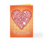 Romantic Heart Design "Happy Birthday" Greeting Cards