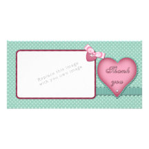 Romantic heart design / Thank you Photo Card