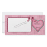 Romantic heart design / Thank you photo cards