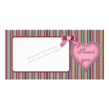 Romantic heart design / Thank you Customised Photo Card