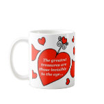 Romantic heart shapes and message mugs
