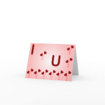 Romantic I Love You illustration with red hearts Greeting Cards