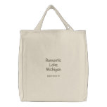 Romantic Lake Michigan, experience it! embroidered bags