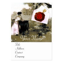 ROMANTIC LETTER HOLDER RED WAX SEAL MONOGRAM BUSINESS CARD TEMPLATES