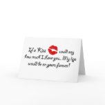 Romantic Love Kiss Quote Kissing Romance quotation Greeting Cards