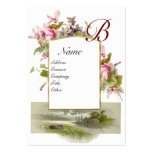 ROMANTIC MONOGRAM,Cyclamens pink green white Business Cards