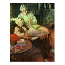 Romantic Old Couple Postcard
